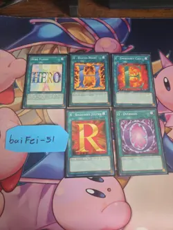 🔥 YUGIOH ELEMENTAL HERO Flash! Set H Heart E Emergency Call R O Oversoul NM 1ST - Image 1