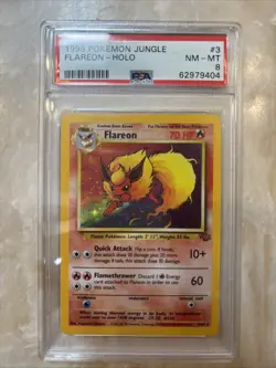 1999 Pokemon Jungle Holo Flareon PSA 8 NM-MT - Image 1