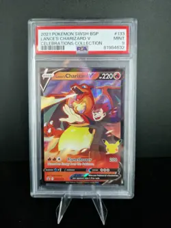 Pokemon TCG Lance's Charizard v SWSH133 Celebrations Black Star Promo PSA 9 - Image 1