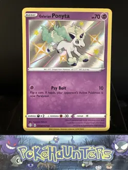 Pokemon Card Galarian Ponyta SV047/SV122 Shining Fates Shiny Vault Holo Rare NM - Image 1