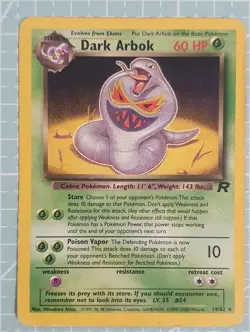 Dark Arbok 19/82 Rare: Team Rocket Pokemon Trading Card Game TCG - Image 1