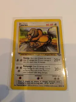 Pokemon TCG Tauros Jungle Card 47/64 Unlimited - Image 1