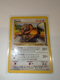 Pokemon TCG Tauros Jungle Card 47/64 Unlimited - Image 3