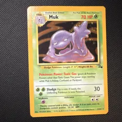 Pokemon Muk Fossil Near Mint Rare Holo Regular English 13/62 1999 Card - Image 1