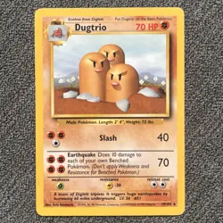 Dugtrio 19/102 LP - Base Set Unlimited Rare Card - Vintage WOTC Pokemon TCG - Image 1