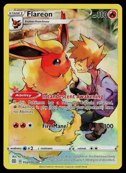 Pokemon Card - Flareon Brilliant Stars Trainer Gallery TG01/TG30 Holo - Image 1