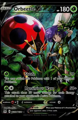 Pokemon Card - Orbeetle V Lost Origin Trainer Gallery TG12/TG30 Holo Rare V 2022 - Image 1