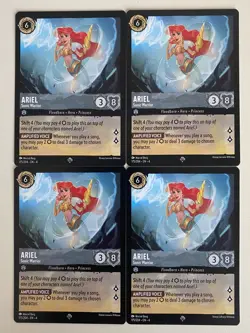 Disney Lorcana Ariel Sonic Warrior x 4 - Super Rare Ursula's NM - Plus Free Card - Image 1
