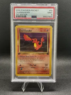 2000 Pokemon Team Rocket 1st Edition Charmander #50/82 PSA 9 - Image 1