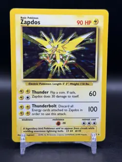 Zapdos Holo Rare 16/102 1999 Pokemon Base Set English WOTC NM - Image 1