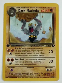 DARK MACHOKE 1st Edition Pokemon # 40/82 Team Rocket Set WOTC Vintage 2000 - Image 1