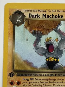 DARK MACHOKE 1st Edition Pokemon # 40/82 Team Rocket Set WOTC Vintage 2000 - Image 2