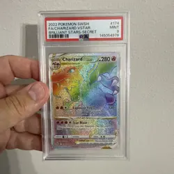 Pokemon Charizard VSTAR Secret Rare 174/172 PSA 9 Mint Brilliant Stars Rainbow - Image 1