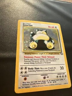 Pokemon TCG Snorlax Holo Card Jungle Set, Unlimited Rare, Card 11/64 LP - Image 1