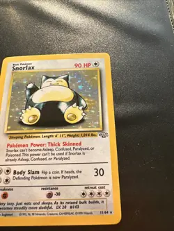 Pokemon TCG Snorlax Holo Card Jungle Set, Unlimited Rare, Card 11/64 LP - Image 2