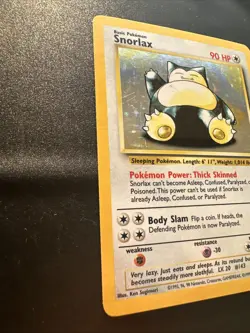 Pokemon TCG Snorlax Holo Card Jungle Set, Unlimited Rare, Card 11/64 LP - Image 4