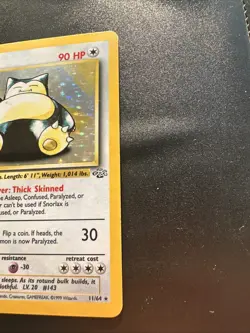 Pokemon TCG Snorlax Holo Card Jungle Set, Unlimited Rare, Card 11/64 LP - Image 5