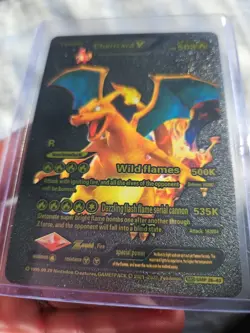 Charizard V Textured Black Foil Fan Art Textured Collector Pokemon HP 508 LV91 - Image 3
