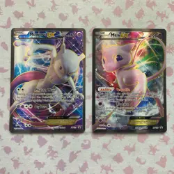 Pokemon TGC Mewtwo XY125 & Mew XY126 Full Art Promos 2 Card Lot - Image 1