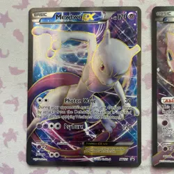 Pokemon TGC Mewtwo XY125 & Mew XY126 Full Art Promos 2 Card Lot - Image 2