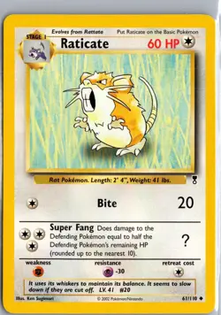 Raticate 61/110 Uncommon Legendary Collection Pokemon Near Mint - Image 1