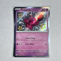 Pokemon Tinkatink Shiny Rare SV: Paldean Fates Holo 165/091 - Image 1