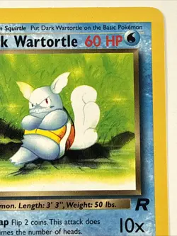 Dark Wartortle 1st Edition 46/82 Team Rocket Regular Pokemon TCG - Image 3