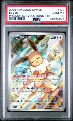 2025 Pokemon Eevee 173 SVP Prismatic Evolutions ETB PSA 10 - Image 1