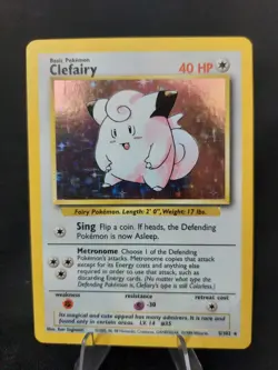 Clefairy 5/102 - Base Set Holo Vintage WoTC 1999 Pokemon TCG - LP/MP - Image 1