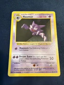 Haunter 029/102 Base Set Shadowless WoTC Vintage Pokemon - Image 1