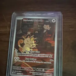 Pokemon Team Rocket's Meowth Illustration Rare Holo Sv10 Destined Rivals 203/182 - Image 1
