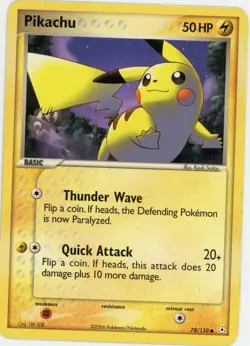 2006 Pokemon Pikachu 78/110 Holon Phantoms Lightly Played - Image 1