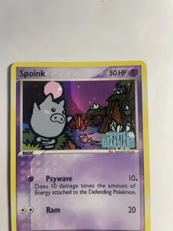Spoink 62/100 EX Crystal Guardians Reverse Holo Stamped Pokemon Card TCG DMG - Image 2