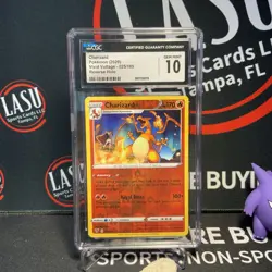 CGC Graded 10 GEM Charizard 025/185 Vivid Voltage Reverse Holo Rare Pokemon Card - Image 2
