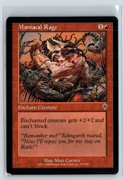 MANIACAL RAGE - MTG Magic the Gathering Card - Invasion - Common - Image 1