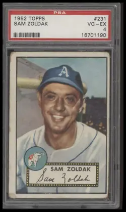 1952 TOPPS SAM ZOLDAK 231 VG-EX PSA 4 BASEBALL PHILADELPHIA ATHLETICS - Image 1