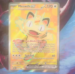 Pokemon Meowth EX Full Art Cat Card POR 107/088 Holo English TCG - Image 1