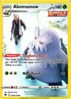 Pokemon TCG Abomasnow Holo Ultra Rare Astral Radiance 2022 TG01/TG30 Card VLP - Image 1