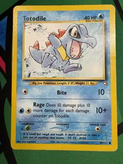 Pokemon TCG Totodile Neo Genesis Card 80/111 Unlimited Common MP - Image 1
