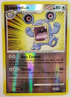 Loudred 44/106 Great Encounters Reverse Holo Pokemon Card 2008 NM - Image 1