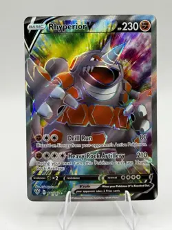 Rhyperior V - 181/189 - Pokemon Darkness Ablaze Sword & Shield Full Art Card NM - Image 1