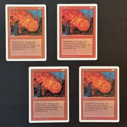 ** Fireball x4 Revised ** MtG Magic Gathering 1994 VINTAGE FAST SHIPPING - Image 1
