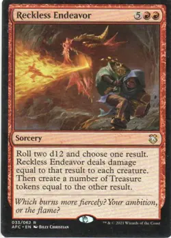 MTG: Forgotten Realms Commander: Reckless Endeavor: Lightly Played Condition - Image 1