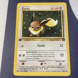 Eevee First Edition Team Rocket 55/82 LP Pokemon TCG - Image 1