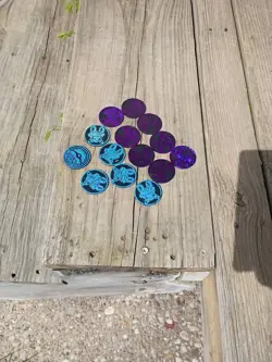 Pokemon TCG Froakie Charizard Flip Coins Lot, Blue Purple Plastic, - Image 3