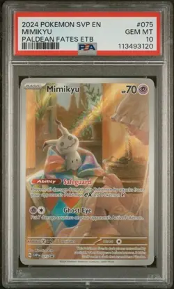 MIMIKYU 2024 POKEMON SVP PALDEAN FATES ETB PROMO #75 PSA 10 GEM MINT - Image 1