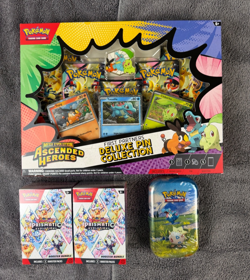 Pokemon TCG Sealed Lot Ascended Heroes Deluxe Pin Box 2 Prismatic Bundles Tin - Image 1
