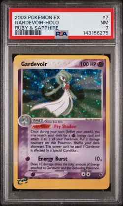 PSA 7 Pokemon TCG 2003 Pokemon Ex Ruby & Sapphire #7 Gardevoir-Holo NM - Image 1