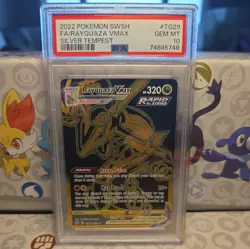 2022 Pokemon SWSH Silver Tempest #TG29 FA/Rayquaza VMAX PSA 10 GEM MINT - Image 1