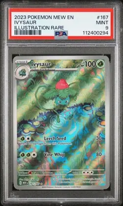 2023 POKEMON MEW EN-151 IVYSAUR #167 ILLUSTRATION RARE - PSA 9 MINT - Image 1